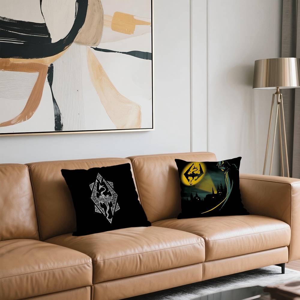 The E-Elder S-Scrolls V Skyrim Office Cushion Pillowcase Car Cushion Cover45X45CM Lumbar Pillowcase Sofa Pillowcover