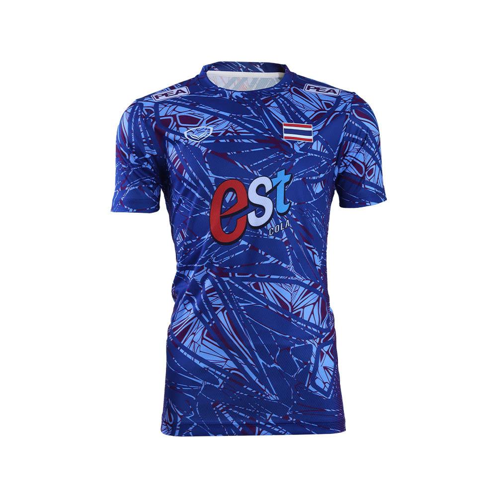 

ТАИЛАНД Национальная волейбольная мужская женская тренировочная майка с принтом вентилятора Быстросохнущая круглая рубашка с круглым вырезом и коротким рукавом Униформа с логотипом и флагом Спорт в помещении 4XL