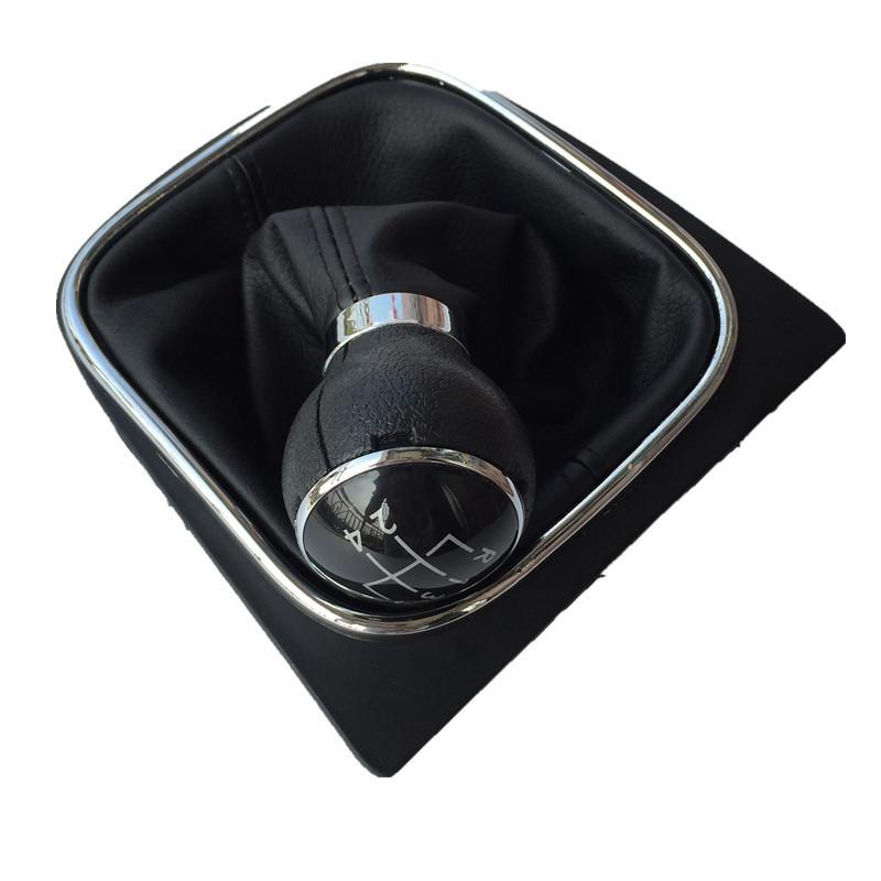 Pommeau de levier de vitesse 5/6 vitesses Soufflet Collier de soufflet Pour VW Golf 6 MK6 R20 Golf 5 A5 MK5 GTI GTD Jetta R32 A6 2004 2005 2007 2008-2014