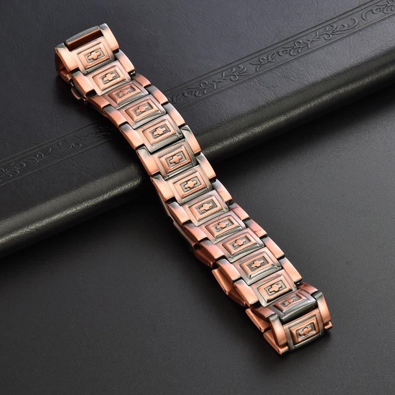 Convex Cross Copper Bracelet Men's Three Rows Magnet Energy Bracelet Fashion Vintage Hand Accessories