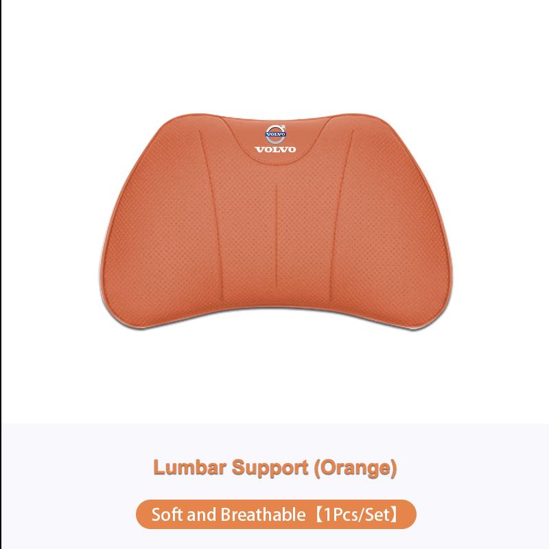 Car Interior Neck Pillow Leather Lumbar Breathable Seat Cushion For Volvo XC90 V90 V60 XC60 V40 EC40 EX40 S80 S60 S90 C40 XC40
