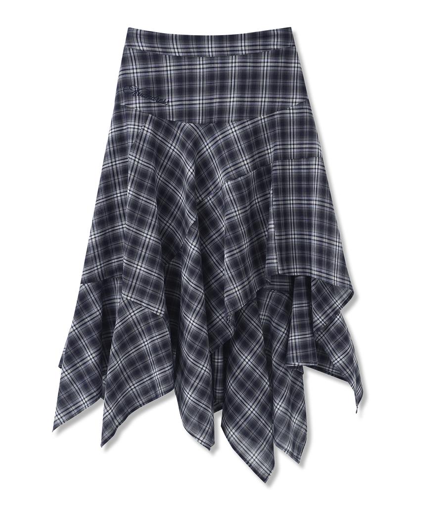 Urban Dress Lyra Asymmetrical Check Midi Skirt_2 Colors