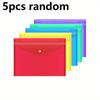 5/10pcs Plastic Envelopes A4 Size Folders for Documents Folders with Snap Closure Letter Size for School and Office Supplies JXB