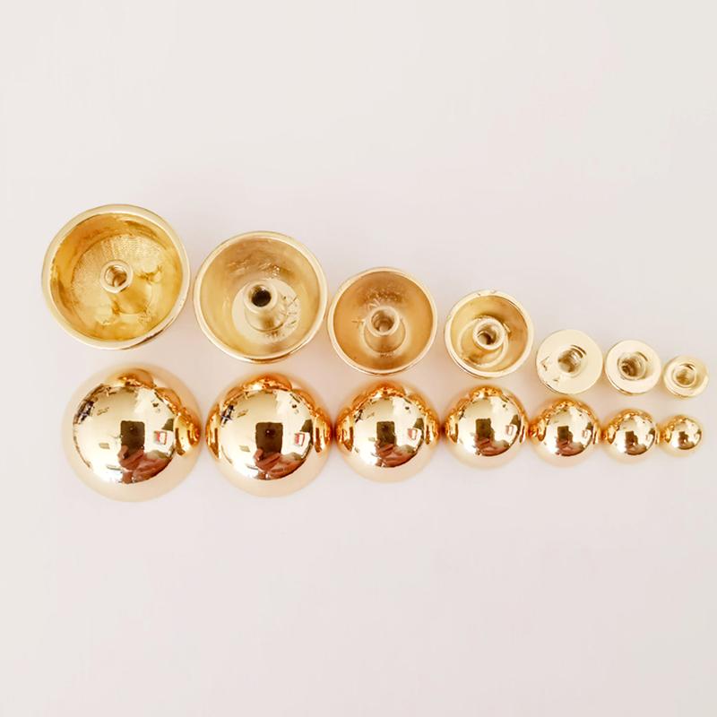 10Pcs/Pack 6/8/9/10/12/15/18/20mm Nail Metal Snap Buckle Button Bag Studs DIY Handbag Sewing Zinc Alloy Leather Craft