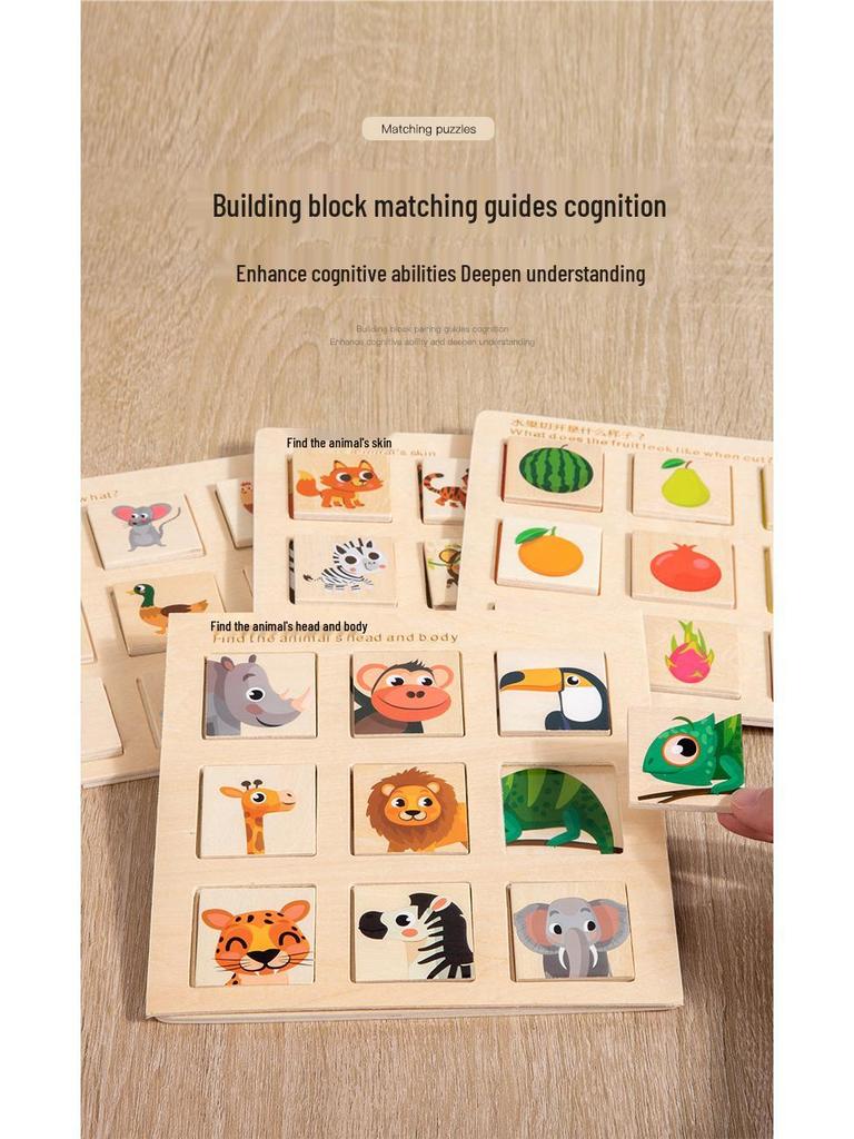 Montessori Wooden Logic & Matching Puzzle Toy for Cognitive Development
