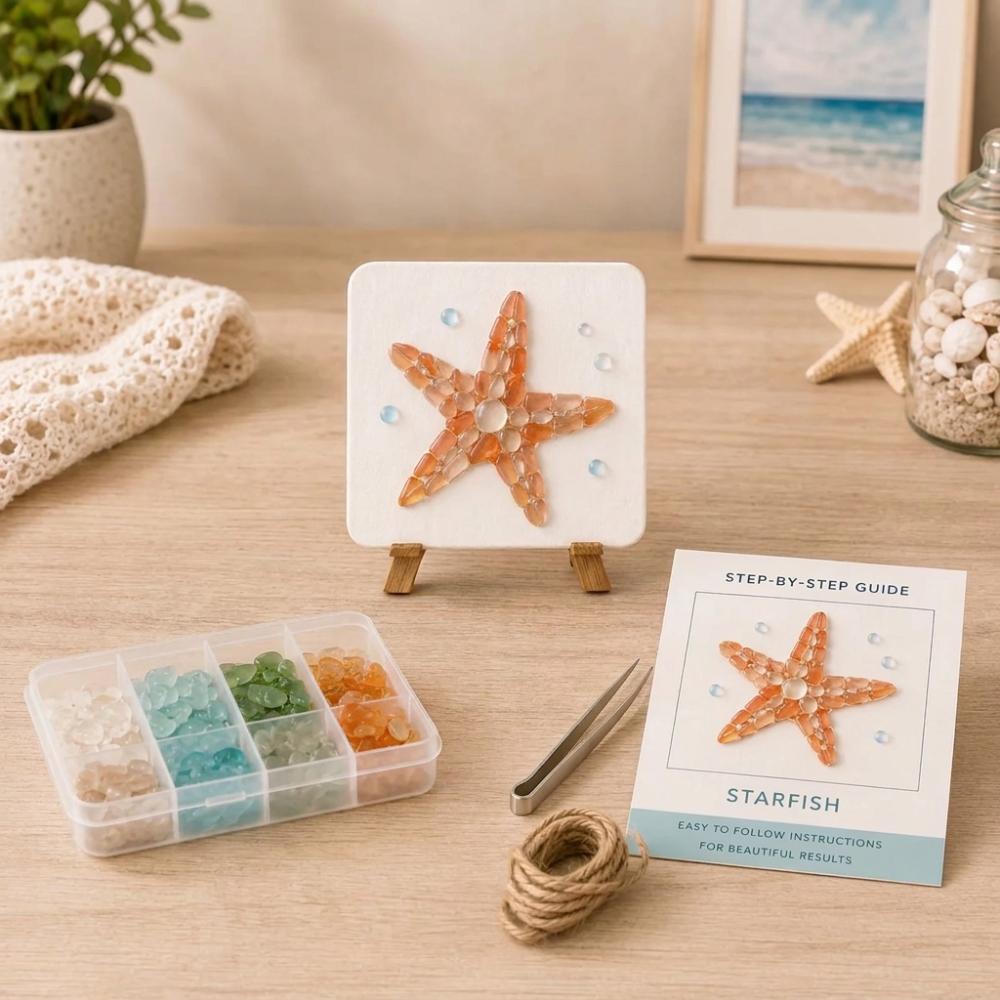 Ocean Inspired Ocean DIY Sea Glass Art Kit Home DIY Crafting Kit Adult Beginner