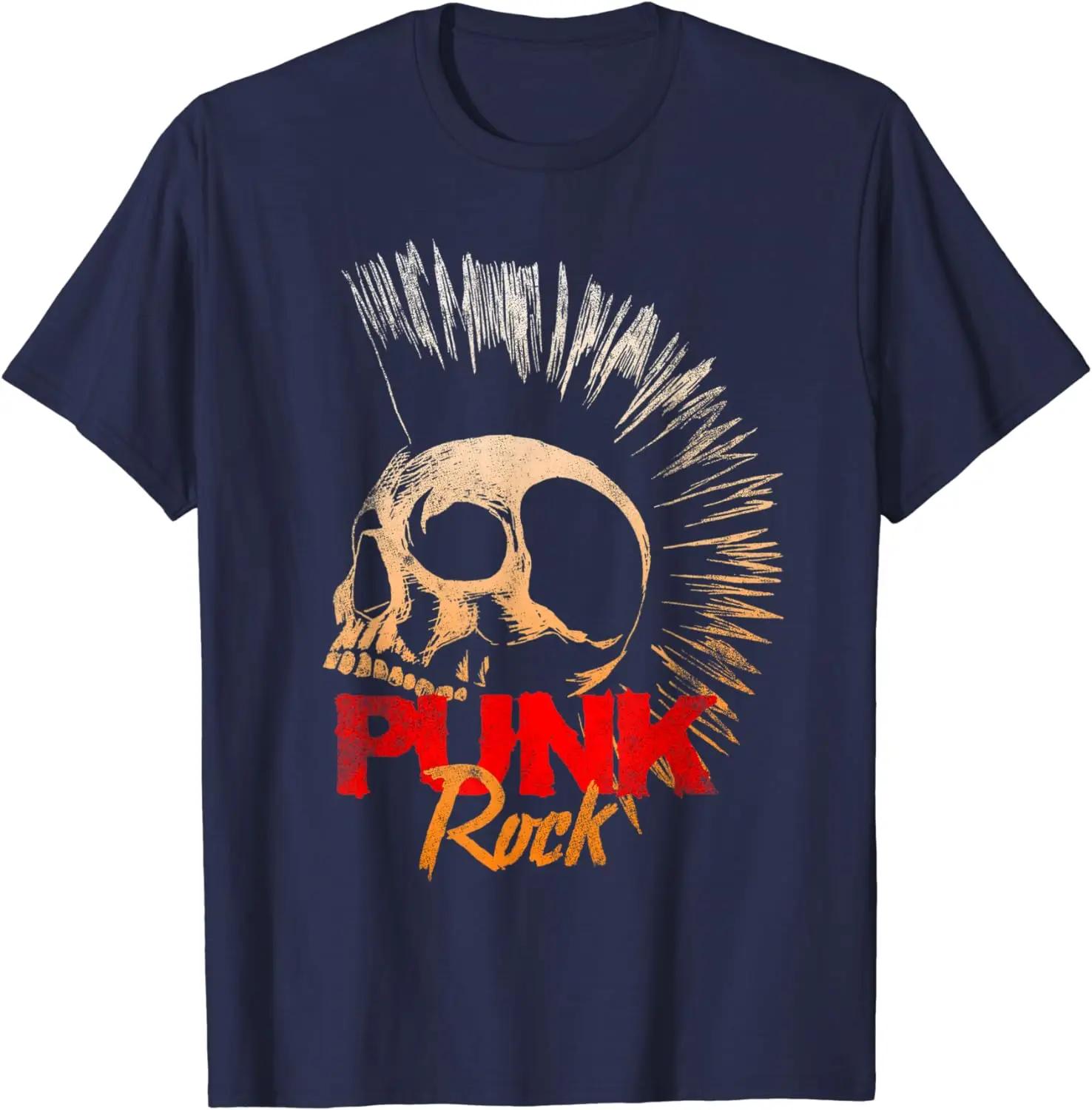 

Punk Rock Music Mohawk Skull T-Shirt XXXXXL синій