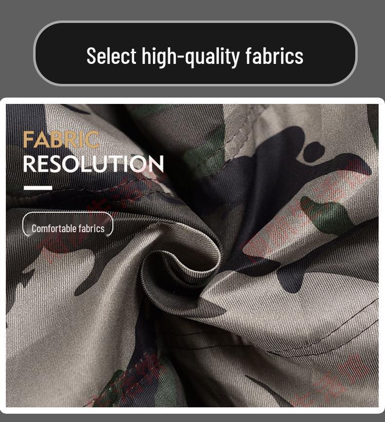 Camouflage Velvet-Padded Winter Work Jacket: Warm, Thick, Mid-Length, Cold-Resistant