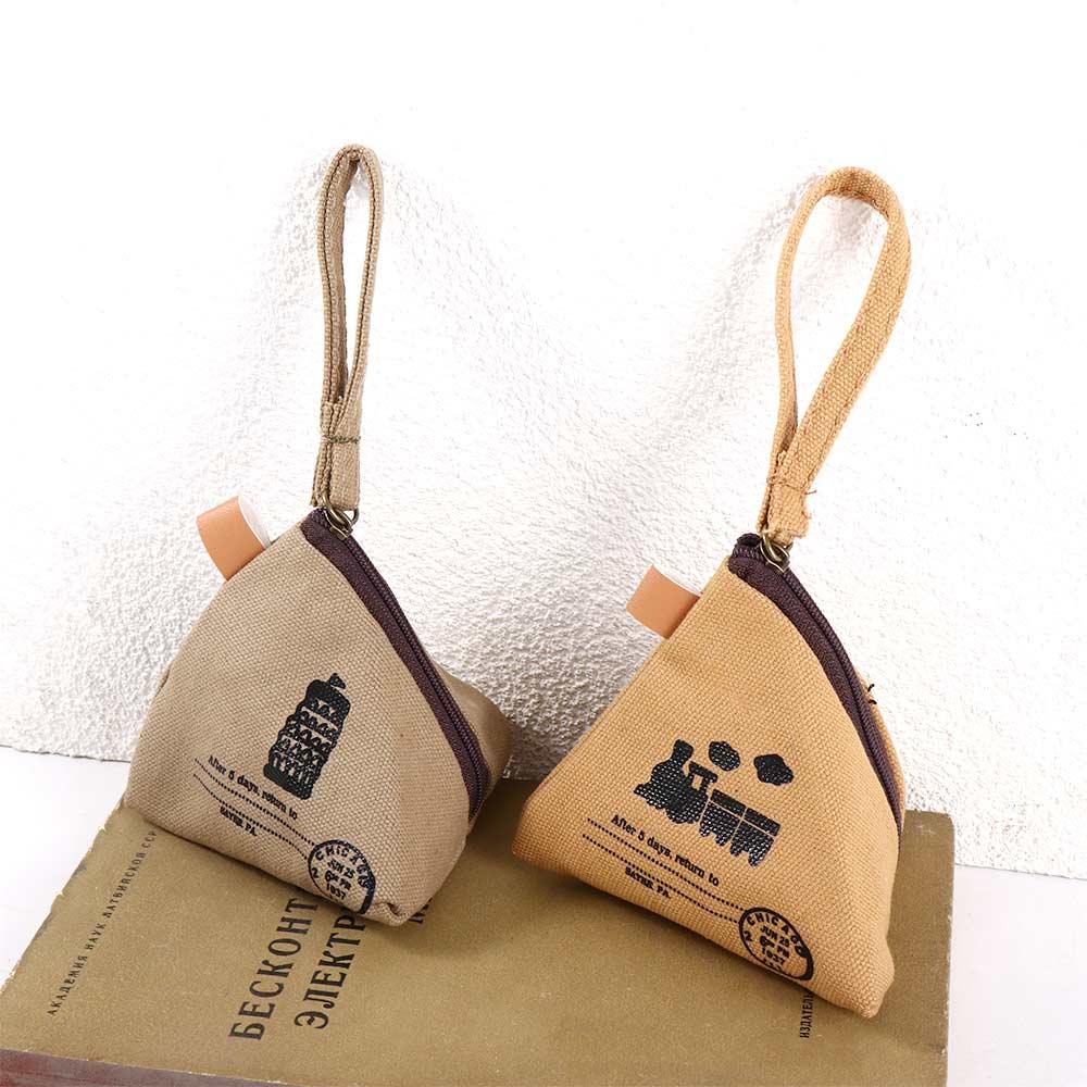 Korean Creative Dumpling Shape Coin Purse Retro Canvas Wallet Travel Portable Key Lipstick Storage Bag