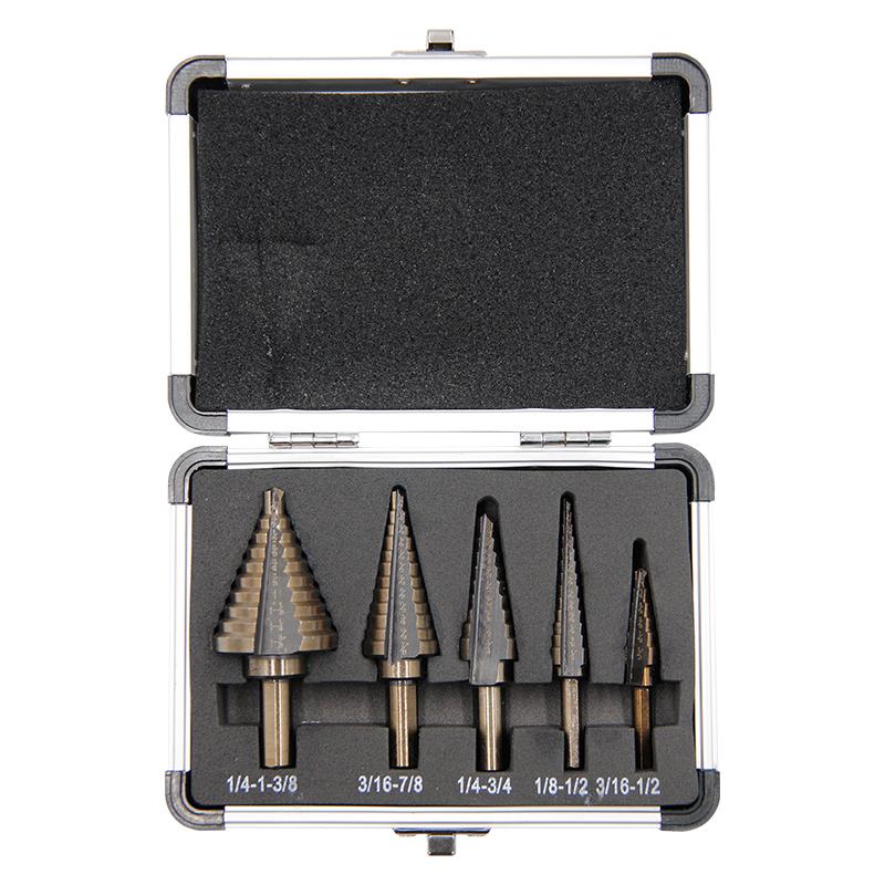 

British style roasted yellow step drill triangular straight groove blacken pagoda drill aluminum box Power tool drill accessory