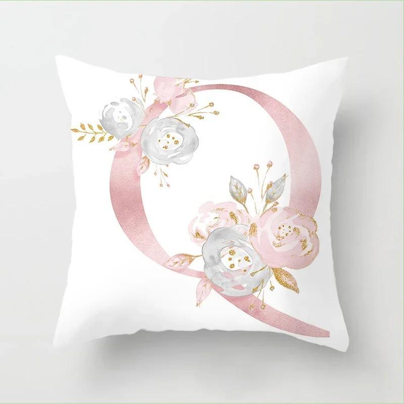 Pink Letter Printed Pillow Cover Pillow Cover Sofa Cushion Decorative Pillow Cover