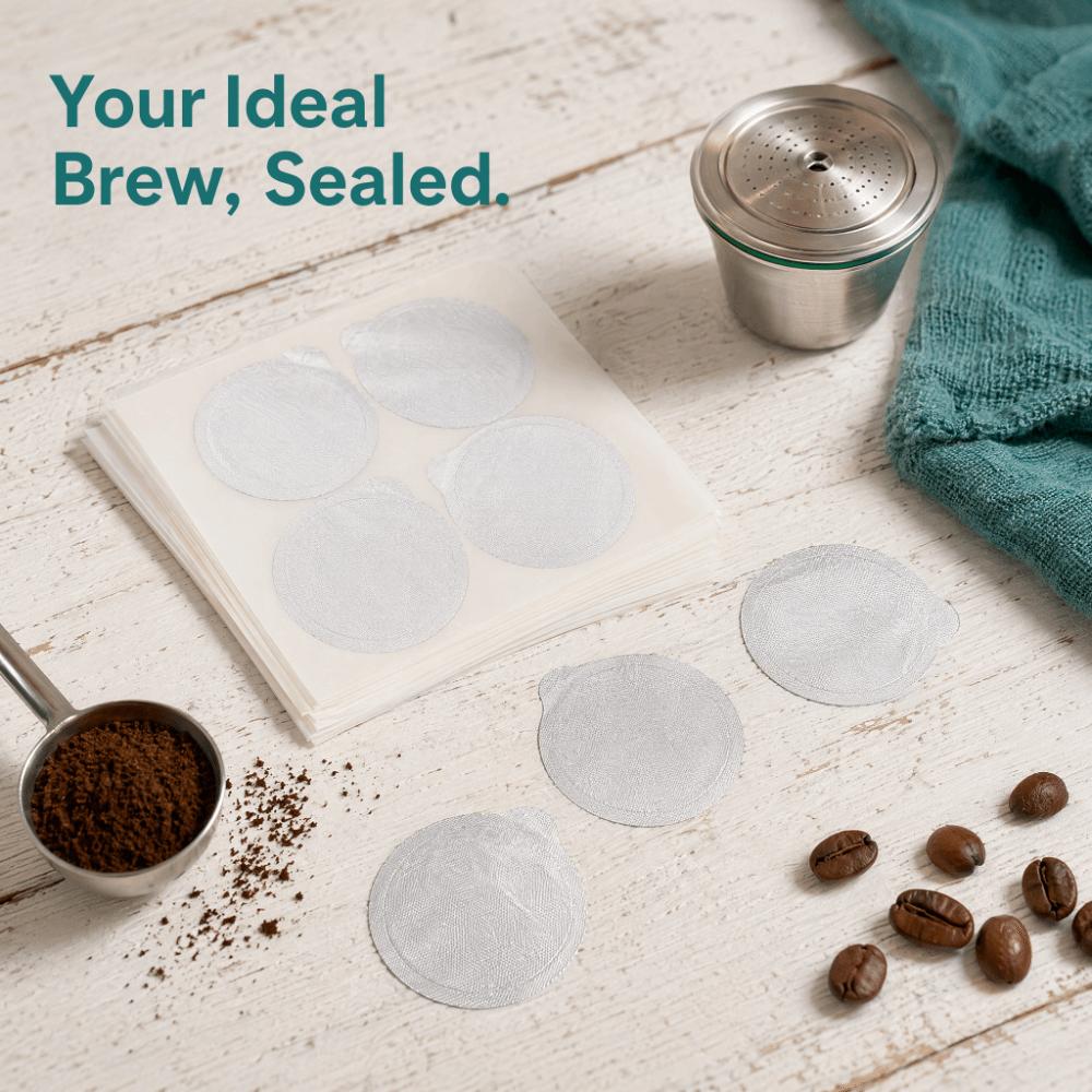 Aluminum Foil Coffee Pod Lids Seals Universal Coffee Capsule Lids Seals Reusable Coffee Pod
