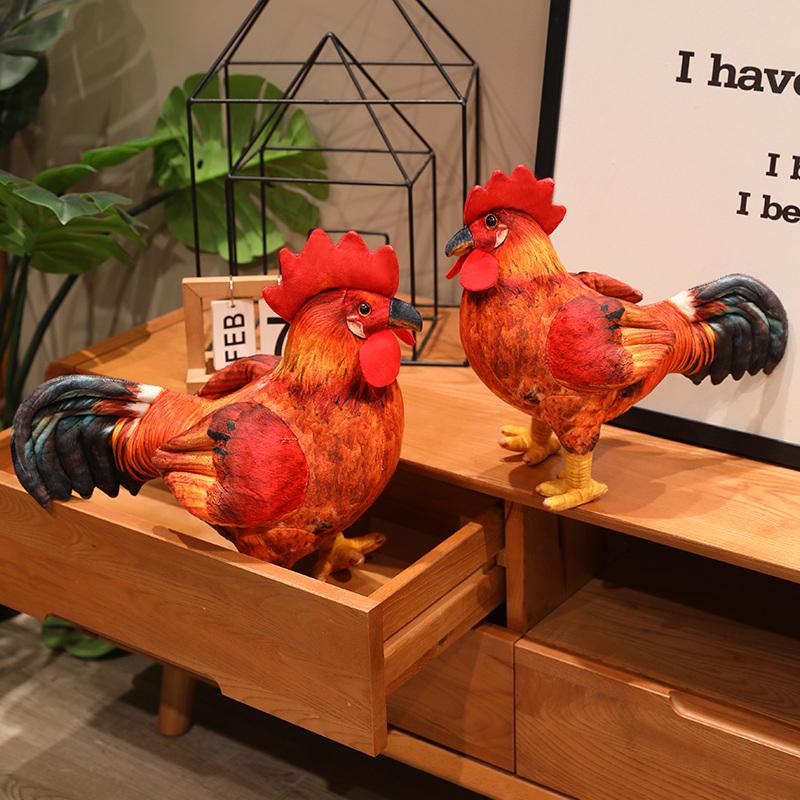 New Lifelike Animal Rooster Emulational Chicken Simulation Soft Stuffed Doll Cute Plush Toy Boy Girl Birthday Christmas Gift
