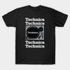 Men Black Print T-shirt Technics 1200 Turntable No-Cut Transfer Paper Print Cotton Tshirt