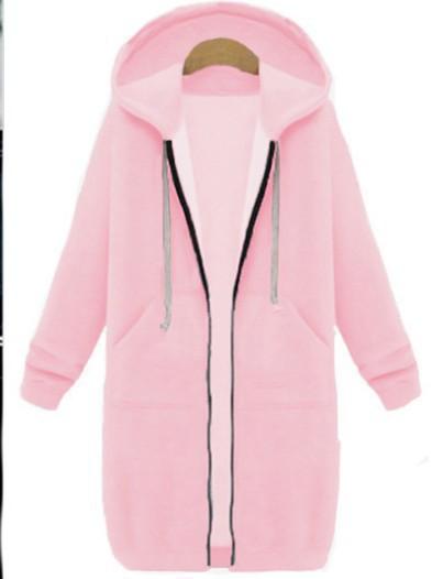 Europe, America, cross-border Amazon autumn and winter super long velvet large size women's sweater loose hooded jacket cardigan