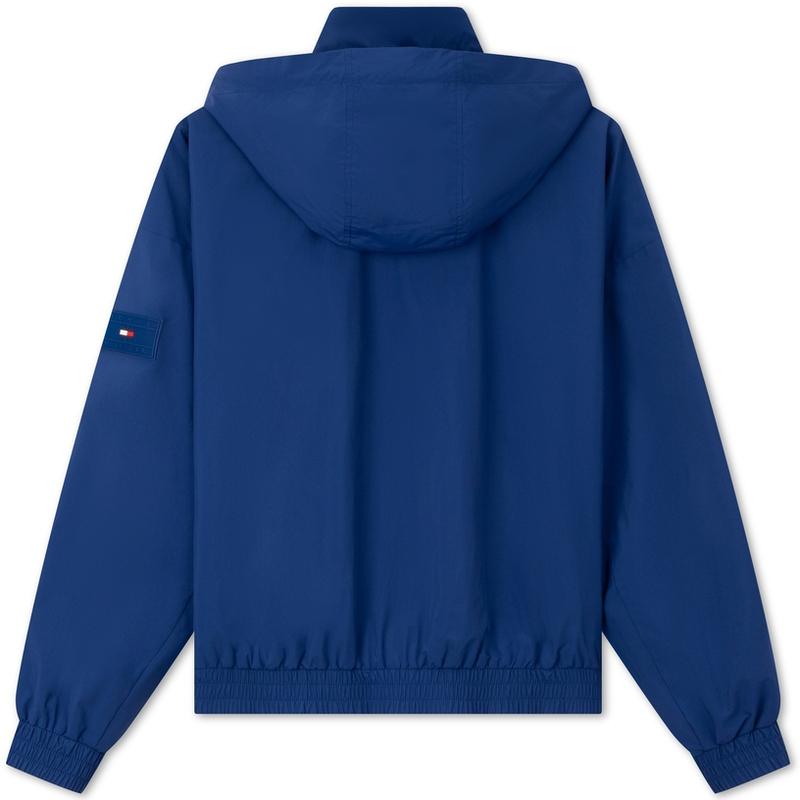 Tommy Hilfiger Vintage Casual Sports Style Reversible Embroidered Stand Collar Hooded Jacket Men Jacket Deep-Blue Black MW0MW34452