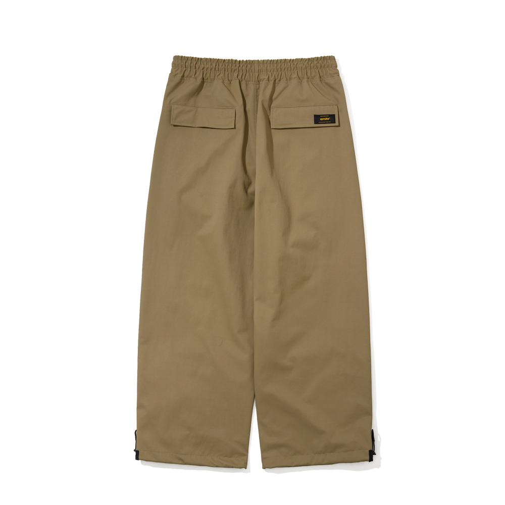Kyumail 441 Double-Pleated Wide-Leg Easy Pants Khaki
