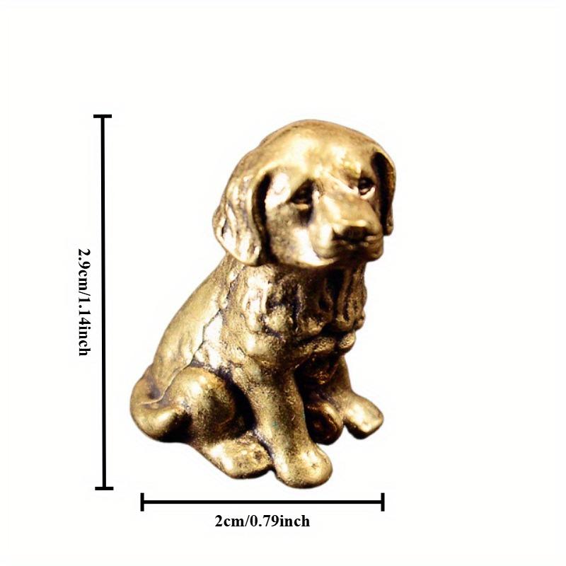 1PC Brass Ornaments Prosperous Brass Dog Personalized Vintage Solid Zodiac Dog Ornaments Tea Favor Desktop Ornaments Decoration