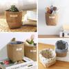 3 PCS Mini Hanging Storage Bag Cotton Linen Small Storage Basket Wall Hanging Storage Pouch Foldable Storage Box Family Organizer Decorative Bag