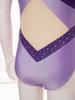 Girls Sparkly Rhinestones Leotard Gymnastics Costume Color Block Sheer Mesh Patchwork Sleeveless Bodysuit