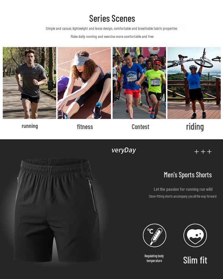 Men's Quick-Drying Elastic Fitness Shorts - Casual Outdoor Running & Training 5-Point Pants, Plus Size.