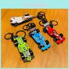 Kreativ Tecknad Legering Formelbil Nyckelring För Väskor Och Parpresenter