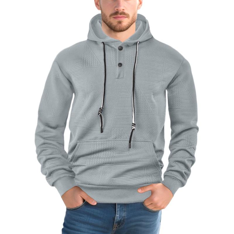 European and American Men's Spring and Autumn American Loose Casual Hoodie Long Sleeve Jacquard Sweatshirt