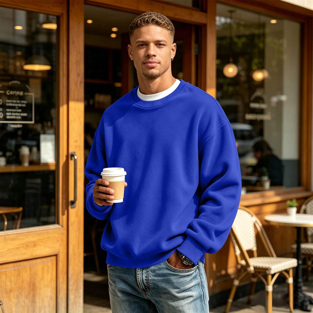 Heren Sweatshirt met Ronde Hals en Lange Mouwen voor Casual Dagelijks Gebruik