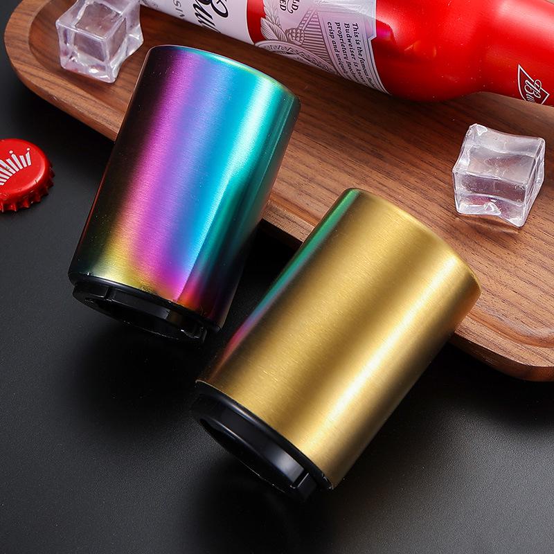Automatic Stainless Steel Beer Bottle Opener - Press-Type Personalized Corkscrew Gift