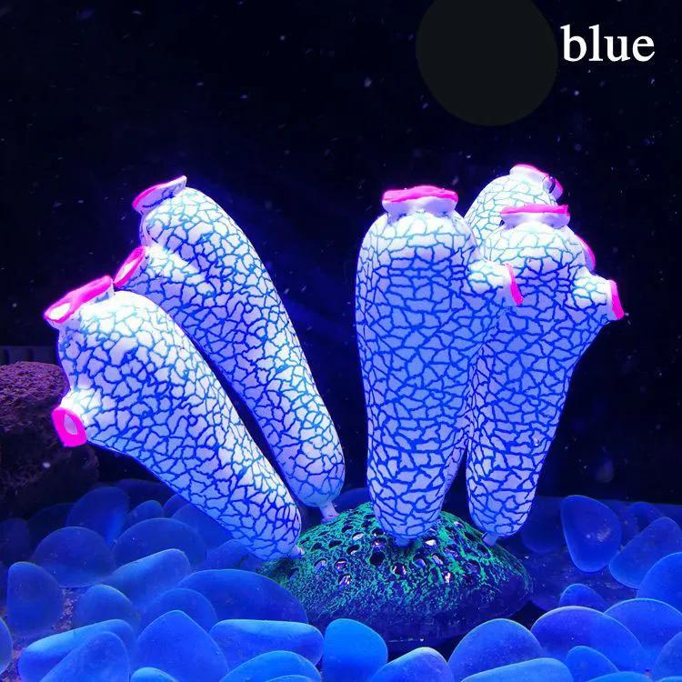 Luminous Simulation Decorations Wholesale Silicone Fluorescent Sea Squirt Aquarium Landscaping Ornaments