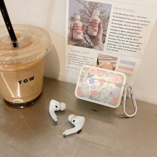 Literary small fresh flowers for AirPods 1 generation Pro earphone case Apple new third generation soft shell square