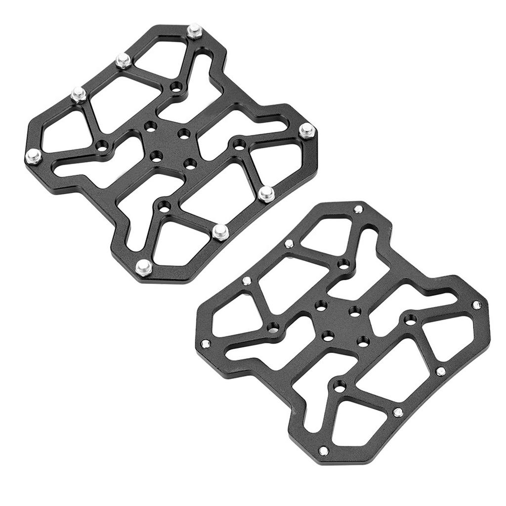 1 Pair Aluminum Alloy Bike Bicyle Clipless Pedal Platform Adapters for SPD(Black)