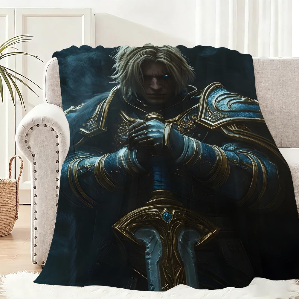 wWorld of Warcraft Game Throw Lightweight 240g Flannel Blanket Soft Skin-friendly for Summer Cooling
