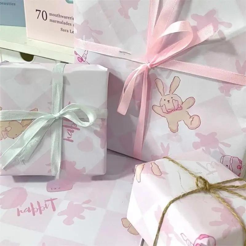 6 Sheets/Sets Bunny Tissue Paper Bouquet Flower Wrapping Paper Gift 50*70cm Wrap Art Paper For Children Gifts Diy Crafts