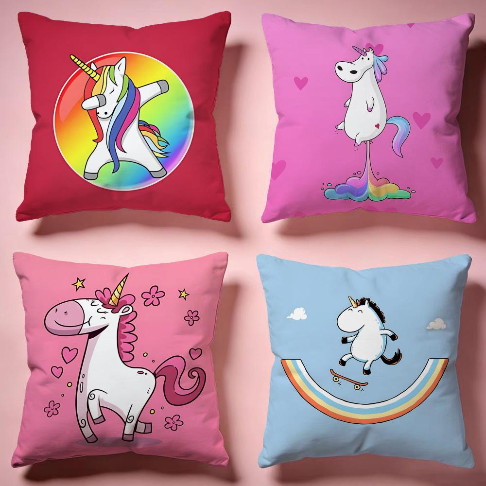 Magical Unicorn Fantasy Cushion Cover Comfortable Durable Pillow Cover MultiScene for Home Office Car Sofa
