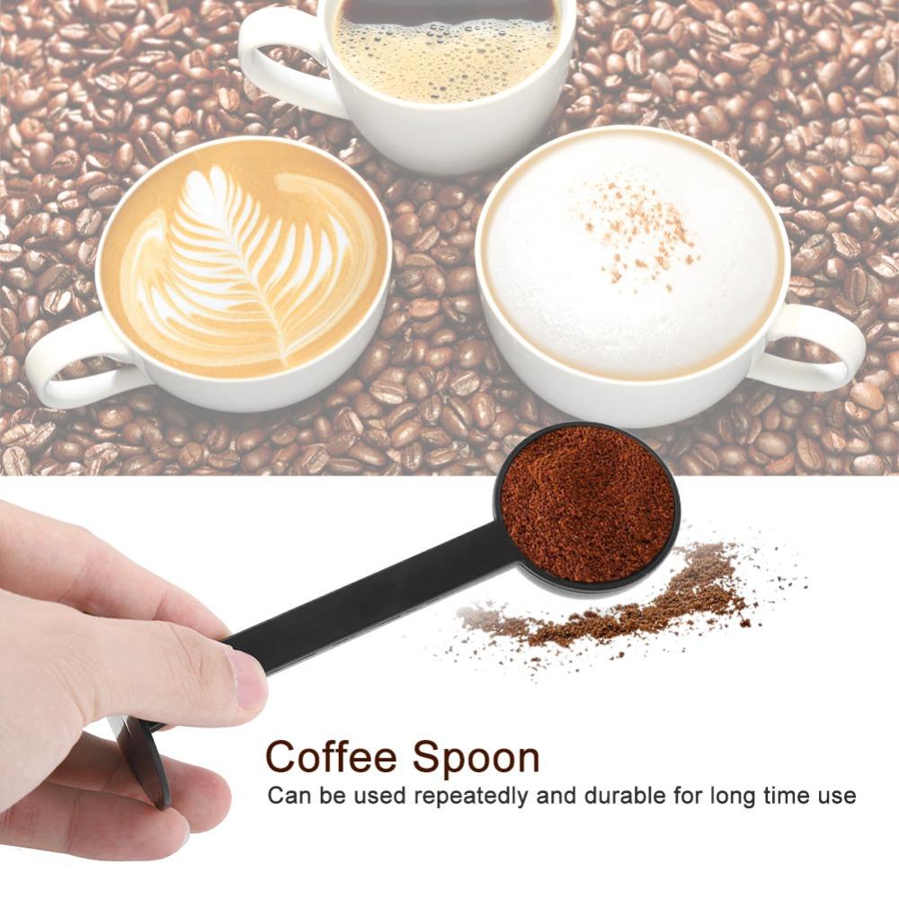 Integrated Tamper Coffee Bean Spoon Black Color Tamper Scoop Spoon For Coffee Grinding