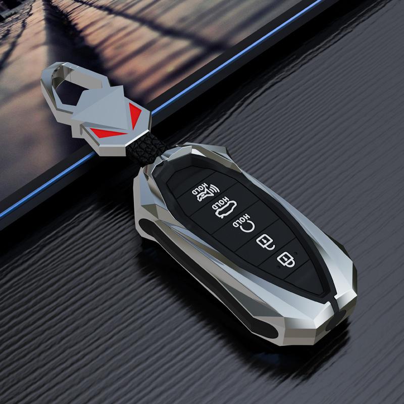 

For Hyundai Palisade Limited Palisade Sel Elantra Sel Elantra Santa Fe Veloster 5 Bottons Alloy Car Key Case Cover