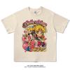 Sailor Moon T-shirt Men's and Women's Summer Cartoon Print Top Oversize T-shirt Loose Cotton Short Sleeves