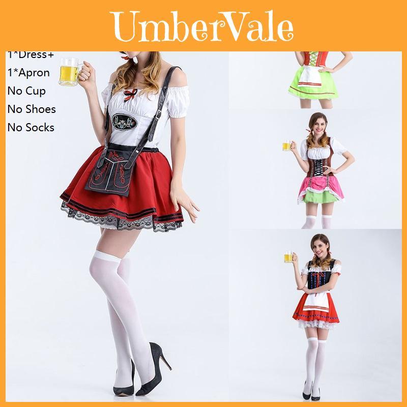 Sweet Vintage Women Oktoberfest Cosplay Costume German Beer Holiday Wench Dress
