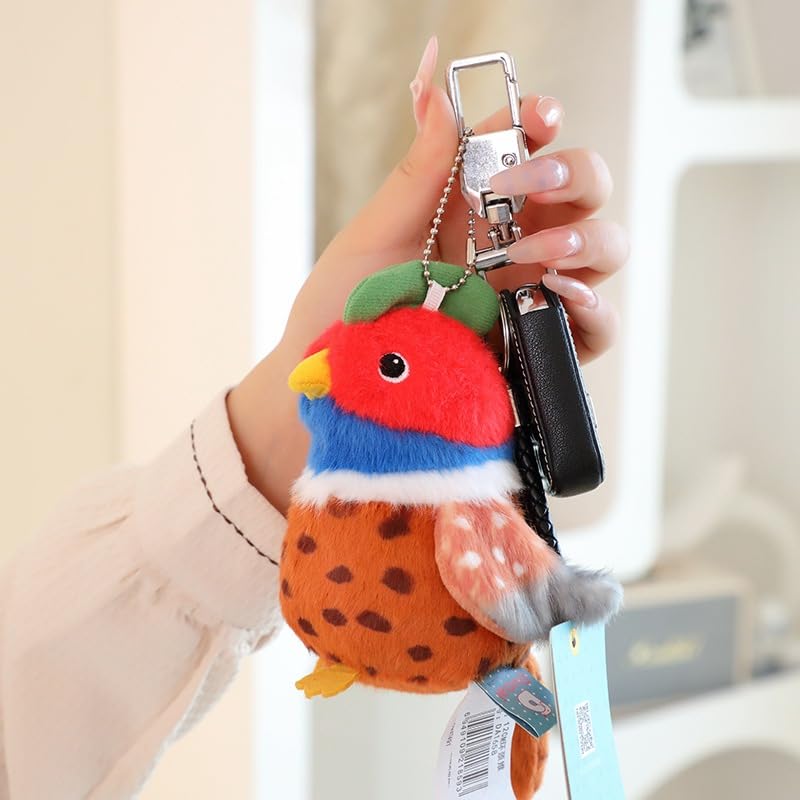 Cute Cartoon Kiwi Bird Plush Toy - Adorable Parrot Keychain and Bag Charm for Girls  18cm, Bird's Nest
