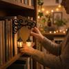 Decorative LED Book Nook Lamp Vintage Metal Library Night Light Pumpkin Ghost Lantern  Home Office