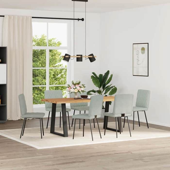 VidaXL Chaises à manger lot de 6 gris clair velours 3315473