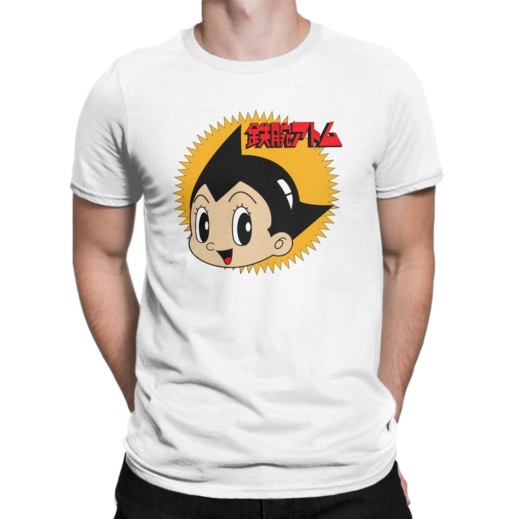 Astro Boy Manga T-Shirt Men  Fun Pure Cotton Tee Shirt O Neck Short Sleeve T Shirt 4XL 5XL Clothes