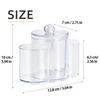3-in-1 Design Cotton Round Pad Holder Plastic Multi-Functional Cotton Swab Box Bamboo Lids Dustproof Makeup Organizer Home Use