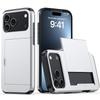 For iPhone 17 Pro Max Case with Card Holder TPU+PC Phone Back Cover