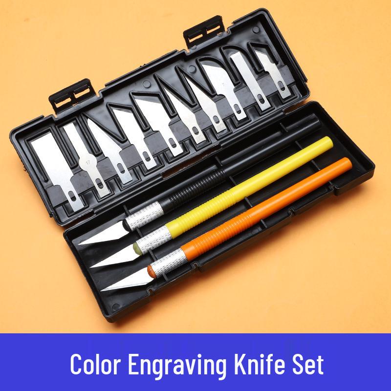Handmade Carving Knife & Rubber Stamp Cutting Tool Set with Mat for Journals & Collage
