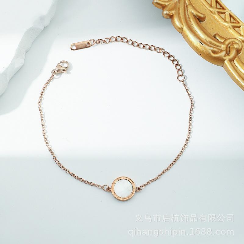 

Ожерелье из титановой стали с римскими цифрами, женское, простое, модное, универсальное, геометрическое, круглое, изысканное ювелирное изделие