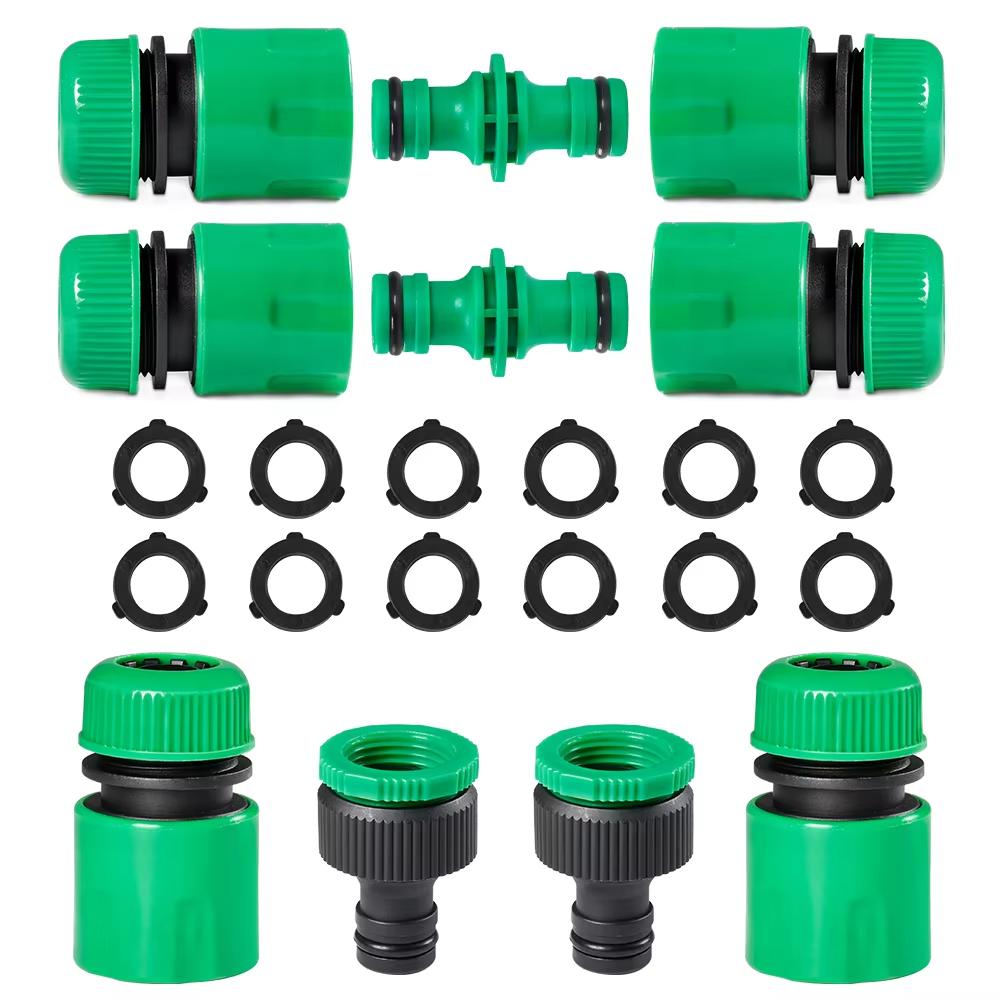 1/2" End Double Male ABS Quick Connector Garden Watering Hose Joint Adapter Extender Set for Pipe Tube