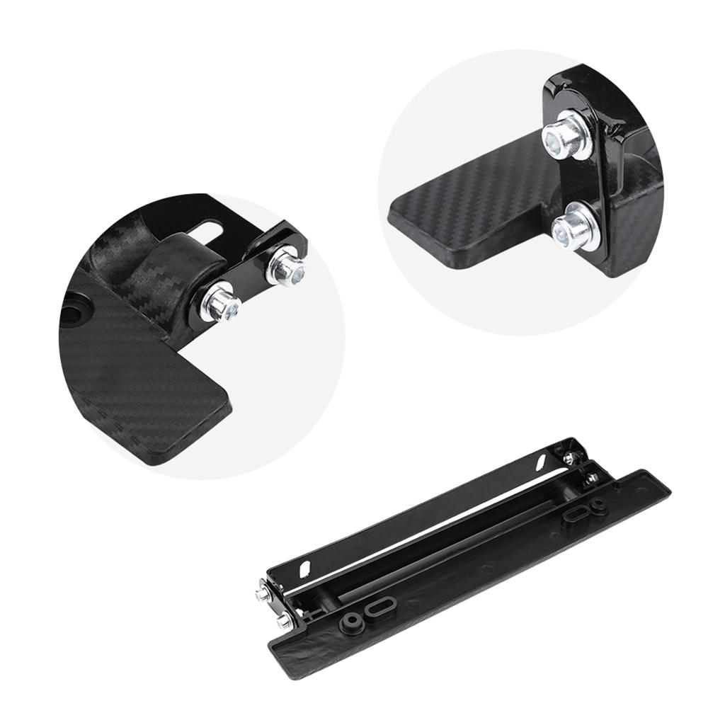 Car License Plate Holder Carbon Frame Mount with 180 Degrees Angle Adjustment for Most Cars Front or Rear Installation