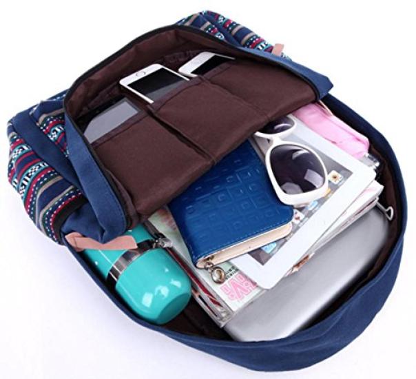 iSmile Backpack, Men's and Women's, Outdoor Canvas, Perfect for Commuting, School, and Casual Use, Blue